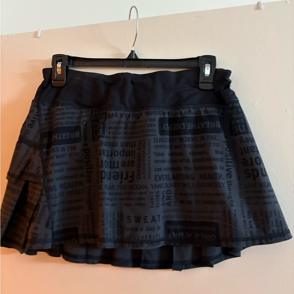 Lululemon Black Manifesto Pace Setter Skirt